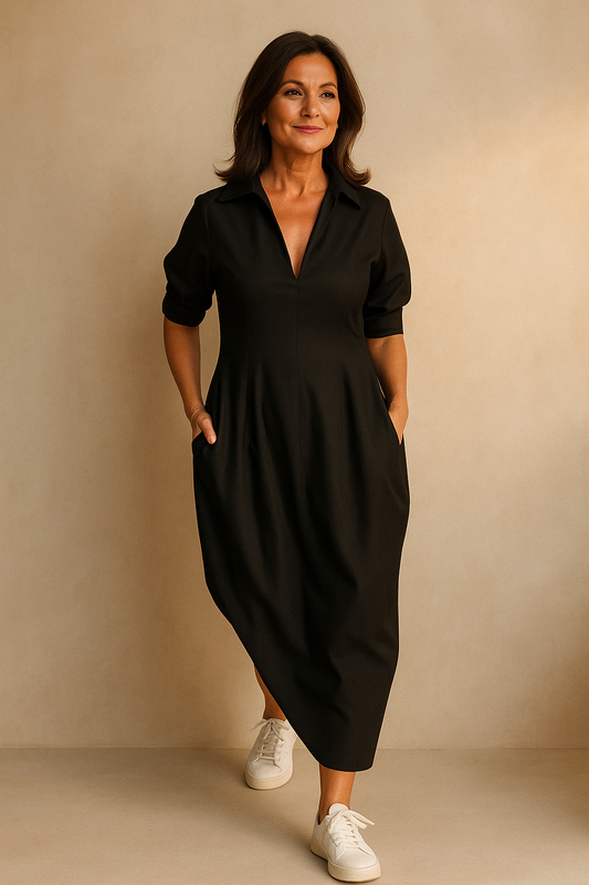 Sofia™ | Zomers Mooivallende V-Halsjurk met Blazerdetail