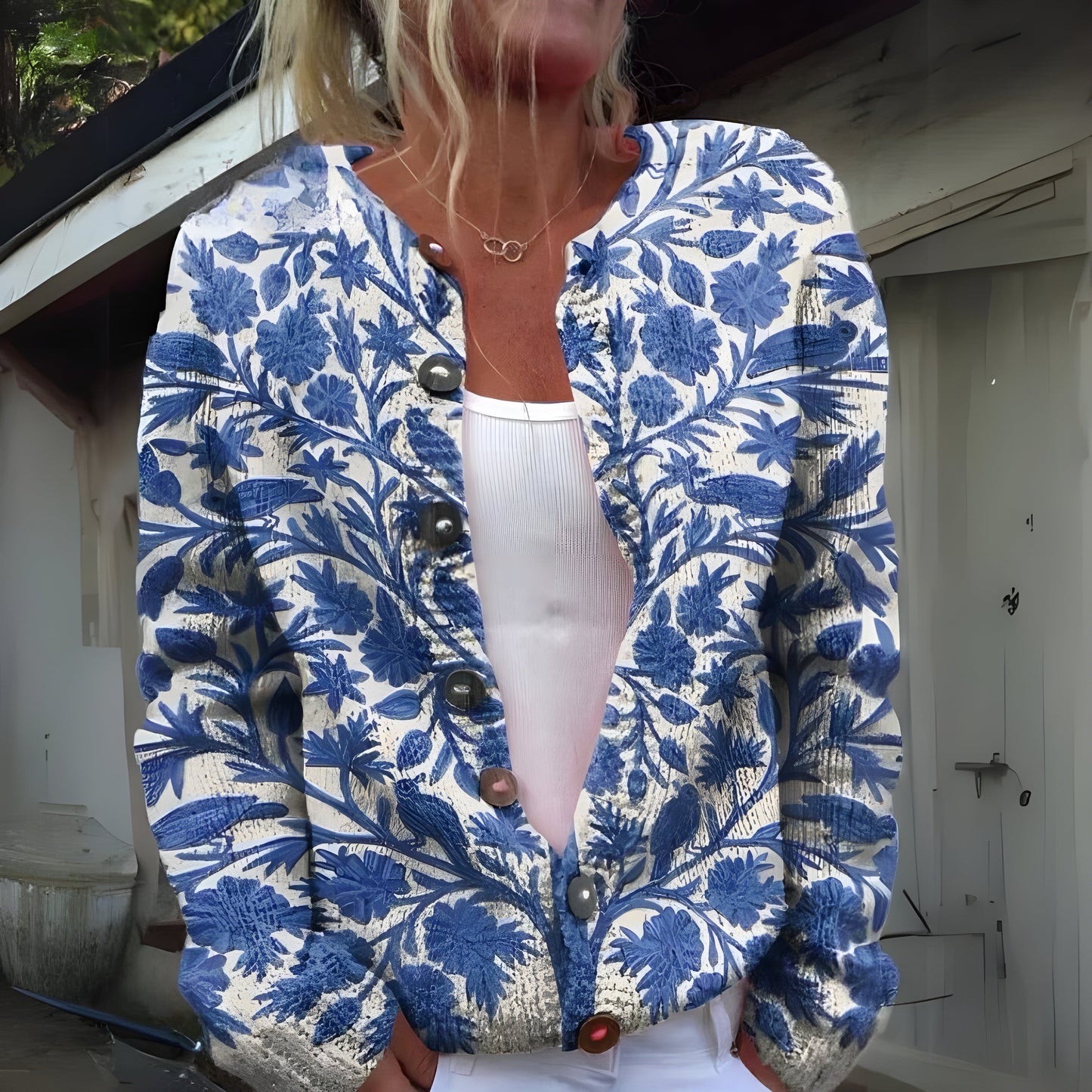 Jill™ | Stijlvolle cardigan met bloemenprint