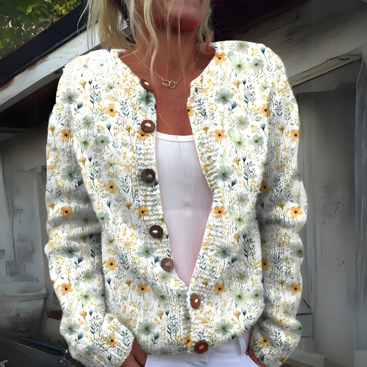 Jill™ | Stijlvolle cardigan met bloemenprint