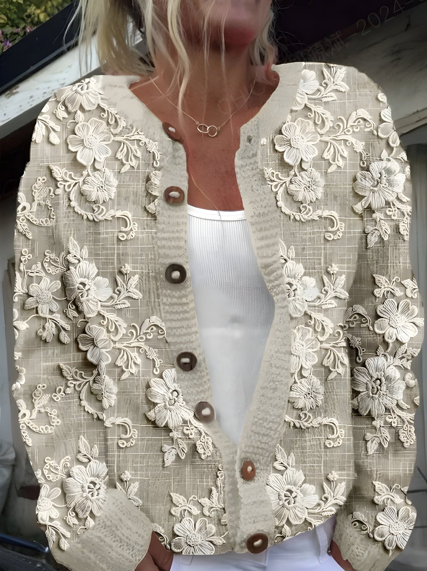 Jill™ | Stijlvolle cardigan met bloemenprint